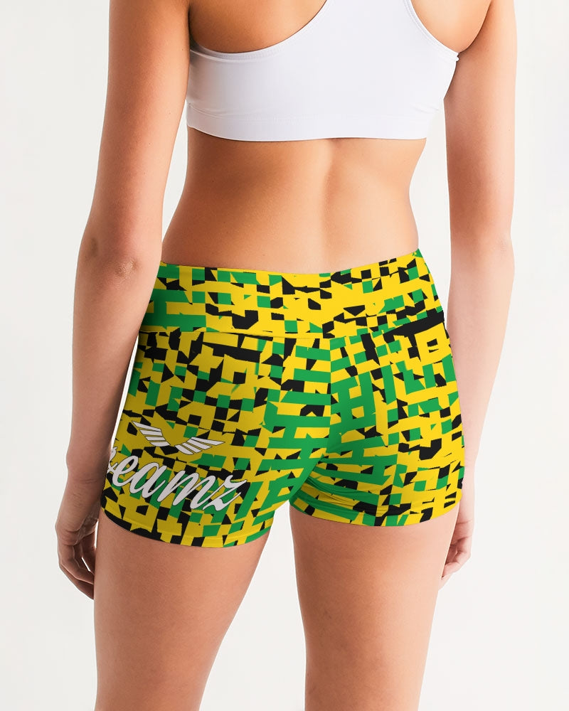 Streamz Island Love Women's Mid-Rise Yoga Shorts