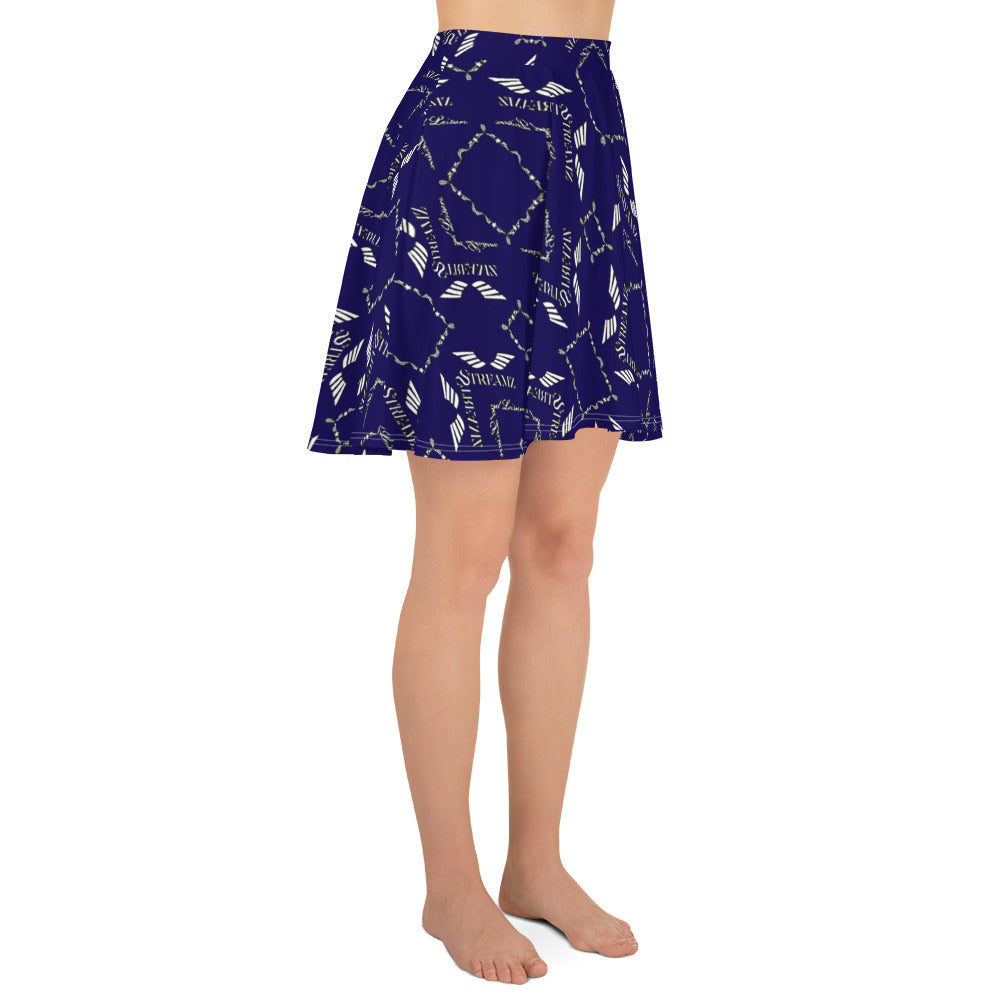 Streamz Luxe and Leisure (Blue) Skater Skirt