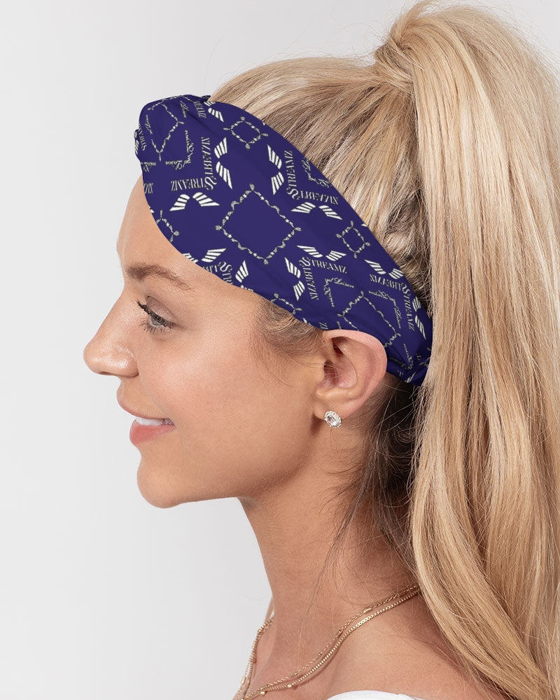 Streamz Blue Diamonds Twist Knot Headband Set