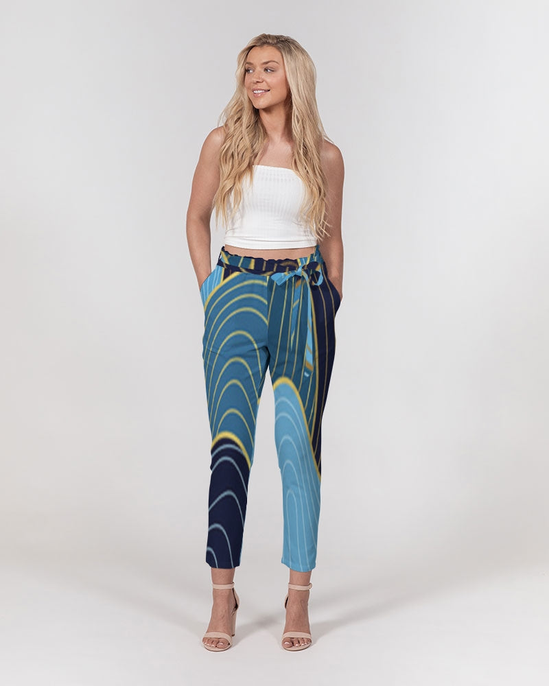 Blue Waves Women's Belted Tapered Pants