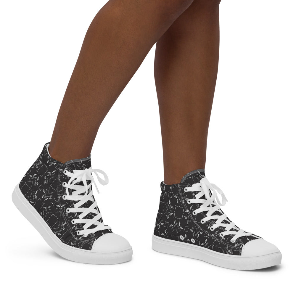 Streamz Grayscale Women’s high top canvas shoes