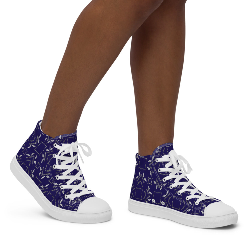 Streamz Blue Diamonds Women’s high top canvas shoes