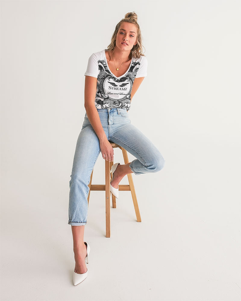 Crown by Streamz Luxe and Leisure Women's V-Neck Tee