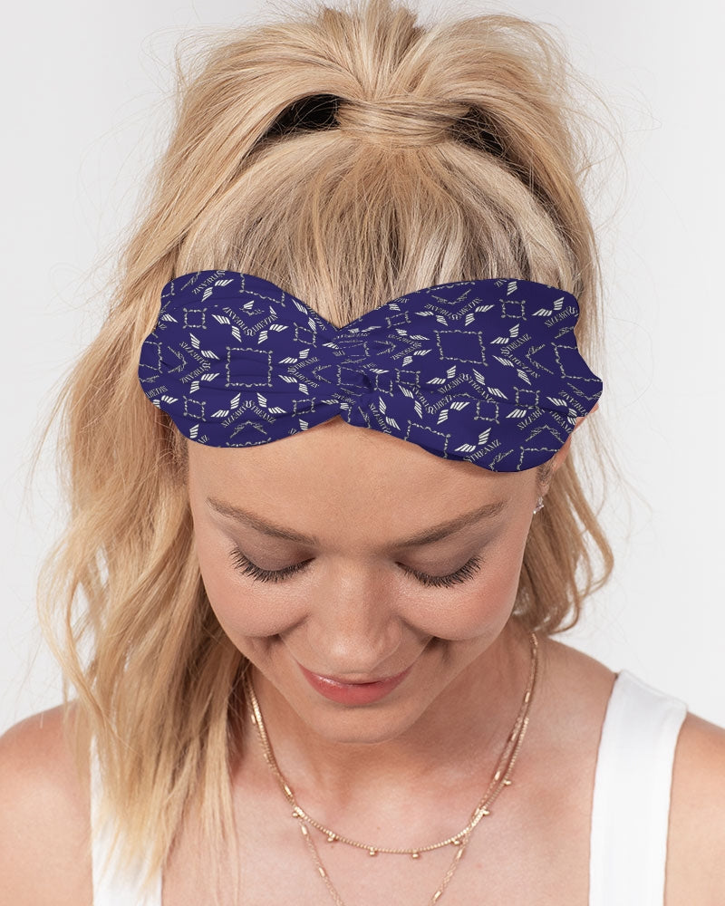 Streamz Blue Diamonds Twist Knot Headband Set