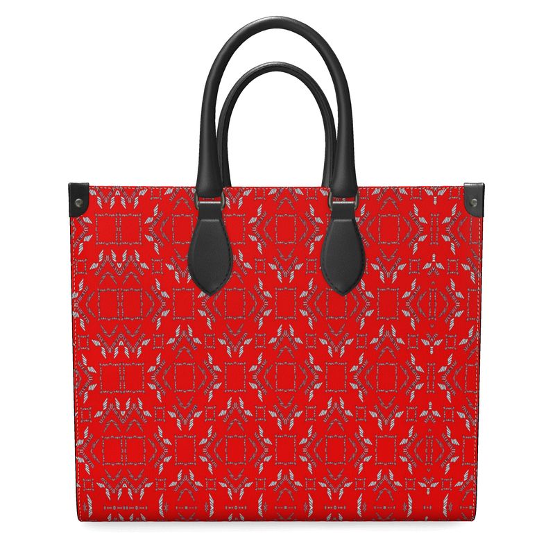Red Diamonds Leather Shopper Bag