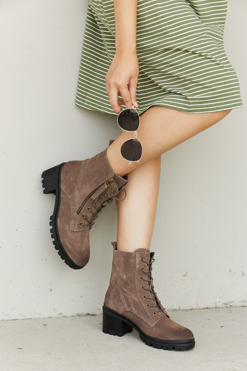Legend Searching for Love Burnished Zip-Up Combat Booties