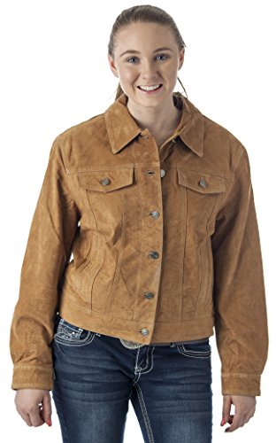 REED Women's Western Jean Shirt Style Suede Leather Jacket