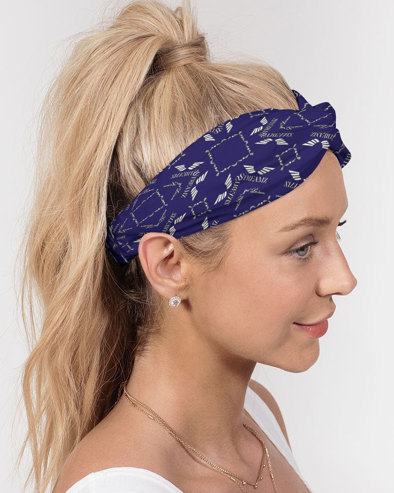 Streamz Blue Diamonds Twist Knot Headband Set
