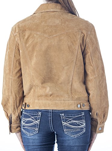REED Women's Western Jean Shirt Style Suede Leather Jacket
