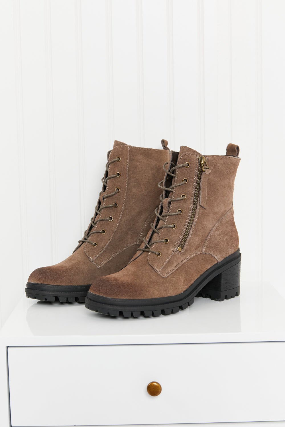 Legend Searching for Love Burnished Zip-Up Combat Booties