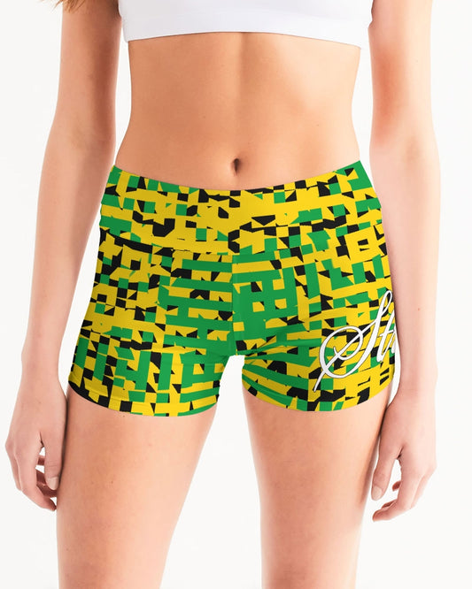 Streamz Island Love Women's Mid-Rise Yoga Shorts