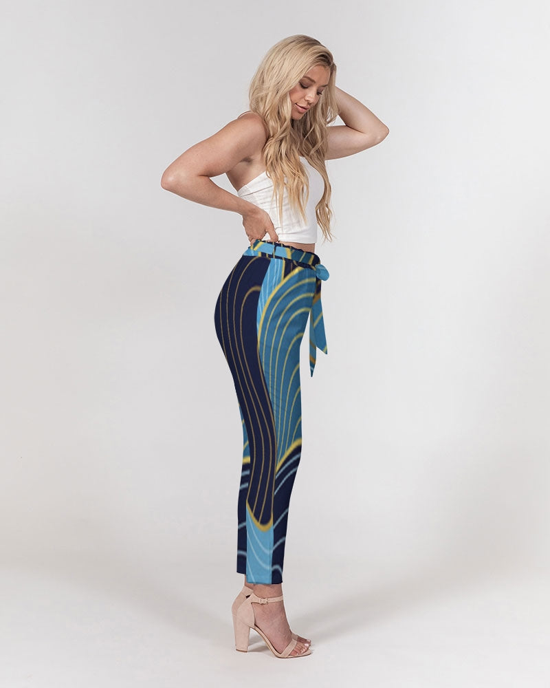 Blue Waves Women's Belted Tapered Pants