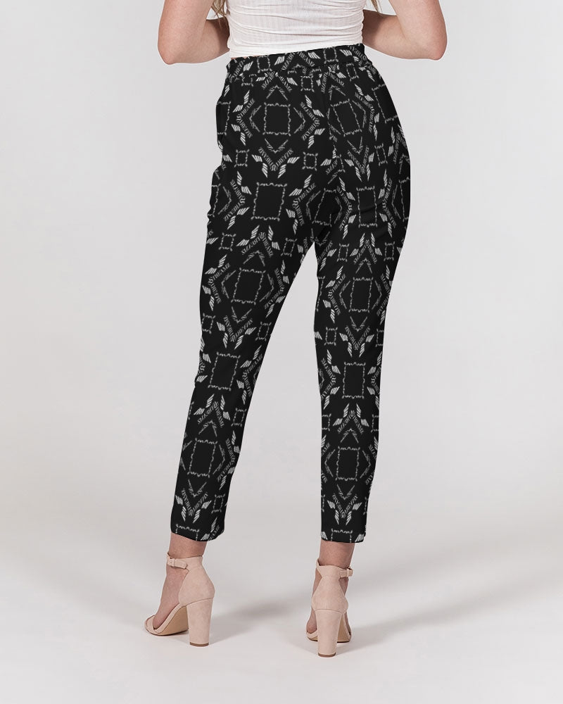 Streamz Black Diamonds Women's Belted Tapered Pants