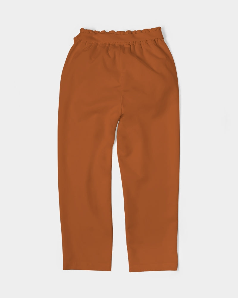 Streamz Brown Trusts & Deeds Women's Belted Tapered Pants