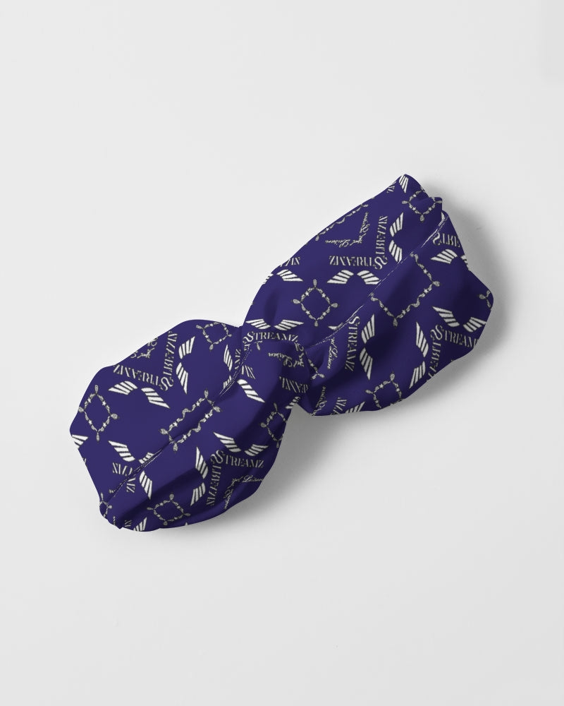 Streamz Blue Diamonds Twist Knot Headband Set