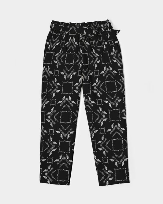 Streamz Black Diamonds Women's Belted Tapered Pants